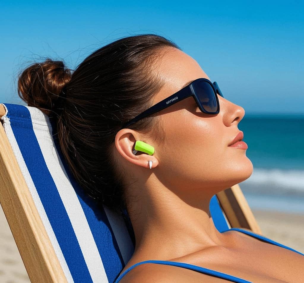 Beachside Relaxation: The Use of Anti-noise Earplugs